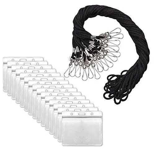 Produktbild: 15 Stück Kartenhülle mit Band (Lanyard) bietet als wasserdichte Ausweishülle | Ausweishalter | Kartenhalter oder Namensschilder für Business & Veranstaltungen besten Schutz Ihrer Karten