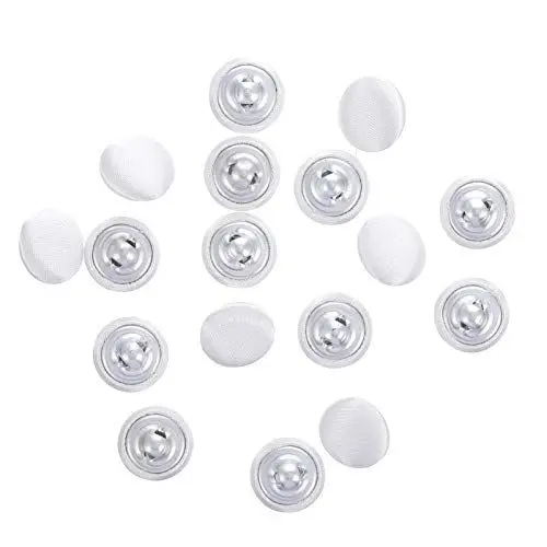 Produktbild: 15 Stück Stoff Überzogen Satin Knöpfe mit Metallhaken Kleidung Dekorative Knopf Ersatz für DIY Nähen Und Basteln (10Mm)