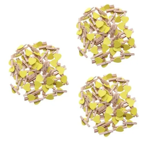 Produktbild: MAGICLULU 150 STK Lovely kuschelig liebes geschke liebstöckel Verschlussklammern geschen gemälde dekoringe Backdrop avter Love malerei Foto Bild Schild Wäscheklammer Baby Holznagel Bambus