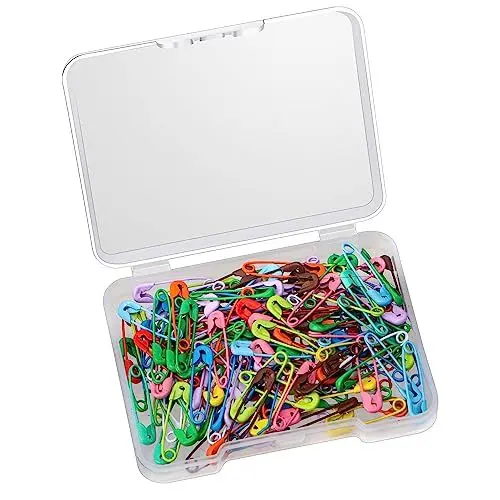 Produktbild: 150 Stück Sicherheitsnadeln Rostbeständig Sicherheitsnadeln Klein Safety Pins mit PP-Box Sicherheitsnadel Bunte Sicherheit Pins Für Stricken Basteln DIY Nähen Kleidung