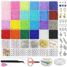 Produktbild: 15000 Stück 2mm Bunte Perlen Für Armbänder, Armbänder Selber Machen Mit Glasperlen, Perlen Zum Auffädeln Set Für Feiertage, Geburtstage, Beads For Jewellery Making (perlen für armbänder 2mm)