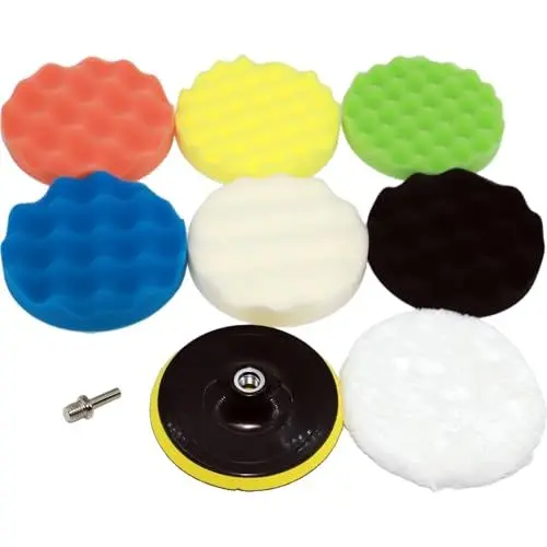 Produktbild: 150mm Polierschwamm Auto Set, 8tlg Polierpad Schwämme Pad, Auto Polieren Pads für Akkuschrauber, Poliermaschine, Polierauflage, Bohrmaschine Polieren, Schleifen, Wachsen