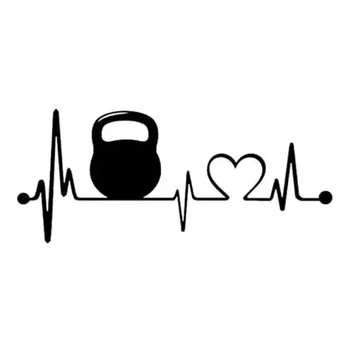 Produktbild: 15.1x6.5CM Mode Kettlebell Lebensader Herzschlag Vinyl Schwarz/Silber Auto Aufkleber