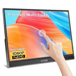 Produktbild: 15,6 Zoll Tragbarer Monitor Touchscreen,FHD Display 1920x1080 USBC HDMI IPS Kickstand &Lautsprecher,HDR Plug&Play Externer für Laptop PC Telefon Mac Xbox PS5/PS4 Switch