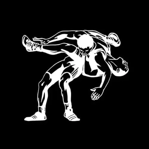 Produktbild: 15.6x13.4CM Mysterious Wrestling Aufkleber Auto Styling Vinyl Zubehör Silhouette Motorrad Fahrrad Dreirad Kühlschrank Toilette Spielzimmer Küche Aufkleber Dekoration Aufkleber