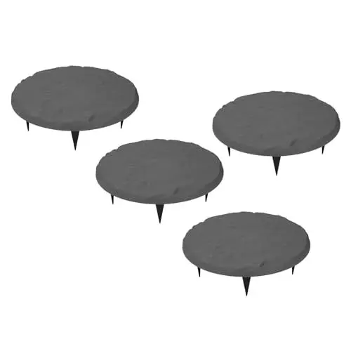 Produktbild: fußsteine für garten 15,71 Zoll Runde Trittsteine mit Erdspießen, Dekorative Gartenpflastersteine für Gartenwege, Gehwege oder Terrassen, Polypropylen-Material (Aramox2f0ghxdzg3-12)