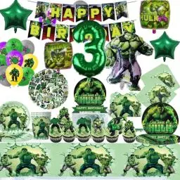 Produktbild: 159pcs Hu-lk Geburtstag Dekoration Set,3 Jahren Hu-lk Gebutstag Partygeschirr,Hu-lk Luftballon,Geburtstag Partyzubehör Set für Kindergeburtstag