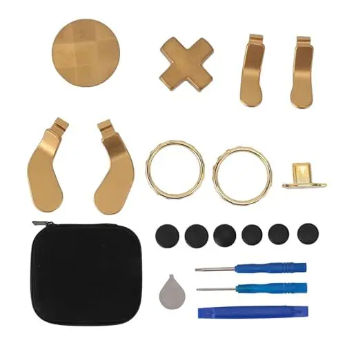 Produktbild: 15-in-1-Metall-Thumbsticks für One Elite Series 2, Elite Series 2 Controller-Zubehörteile, Gaming-Zubehör-Ersatz für One Elite Series 2 Controller (Gold)