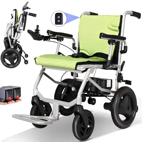 Produktbild: 15KG Leichter Elektrischer Rollstuhl 3s Schnelle Faltung 20KM Reichweite 100KG Tragfähigkeit Dual Controller Elektromagnetische Bremse Luftfahrt-Zertifizierung Alle Gelände