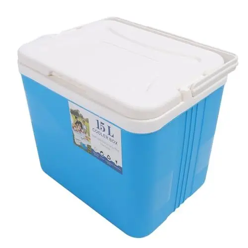 Produktbild: 15L Hartkühler, 12,99 X 10,04 X 11,61 Zoll, Isolierter Tragbarer Kühler mit Robusten Griffen, für Getränke, Getränke, Strand, Camping, Picknick, Angeln, Grillen, Kuchen (Blue)