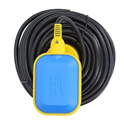 Produktbild: 15m/49ft Kabel-Schwimmerschalter, Leicht Einstellbarer Hochleistungs-Flüssigkeitswasserstandsregler, Automatische Steuerung NO/NC-Wasserstandssensor-Schwimmerschalter für Pool-Ölsumpf, Kläranlage