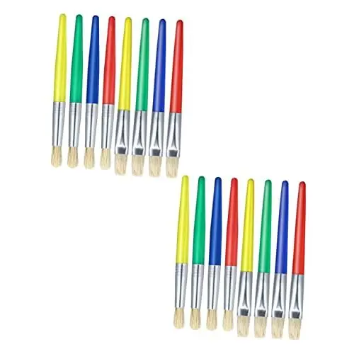 Produktbild: 16 STK Bürste Pinsel für basteln für malerset Fingerfarben Staffelei Kinderhandwerk Aquarellmalerei Kunstpinsel Plastik Lurrose