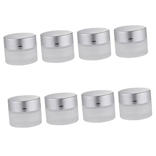 Produktbild: 16 Stk Sahneflasche Flasche Cremetiegel kleine runde gläser kosmetisches leeres behälterglas Cremedose lagercontainer glasflasche Einmachglas Reiseglas Silver HONMEET