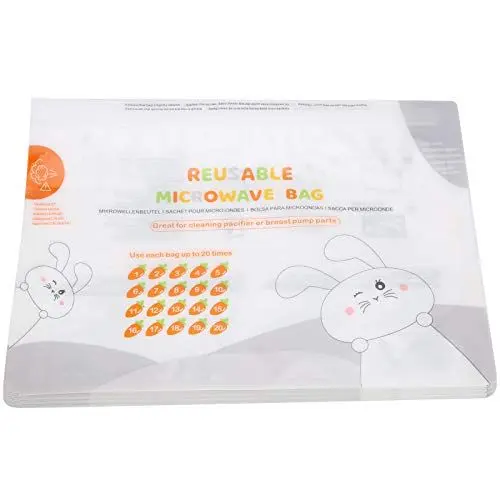 Produktbild: 16 Stück Bimirth Babyflaschen-Reinigungsbeutel, Milchpumpe, Beißring, Mikrowellenherd, Reinigungsbeutel, Babyflasche/Milchpumpe, Tragbarer Sterilisator (Weiß)