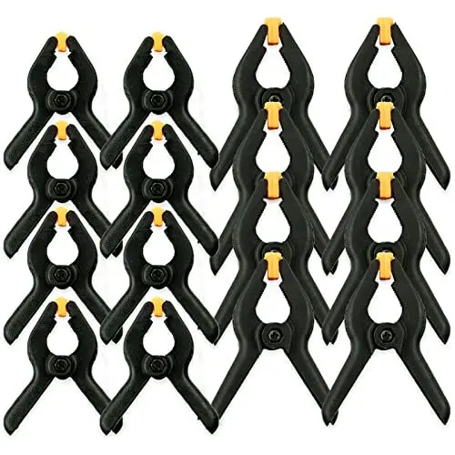 Produktbild: 16 Stück Federklemmen, 2 Zoll, 3 Zoll Hochleistungs Nylon Federklemmen, Einhandzwinge Kunststoff, Spannklemmen für die Holzbearbeitung für DIY-Projekte, Fotostudios, Fotohintergrund