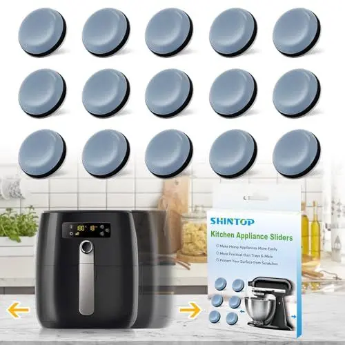 Produktbild: 16 Stück Gleitbrett, Selbstklebend Gleiter Rollen kompatibel mit Thermomix TM6 TM5, Monsieur Cuisine Smart, Ninja Foodi Heißluftfritteuse, Kaffeevollautomat Küchengeräte Zubehör Appliance Sliders