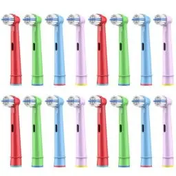 Produktbild: 16 Stück Kinder Aufsteckbürsten kompatibel mit Braun Oral B Kinder elektrische Zahnbürste, Ultra weiche Borsten.