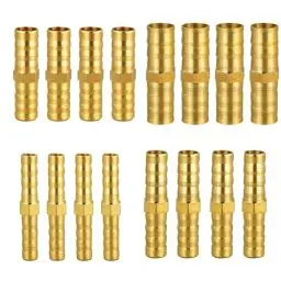 Produktbild: 16 Stück Schlauchverbinder Schlauch Verbindungsstück 6mm 8mm 10mm 12mm Messing Benzinschlauch Verbinder Set Schlauchanschluss Gerade für Wasser Kraftstoff Luft