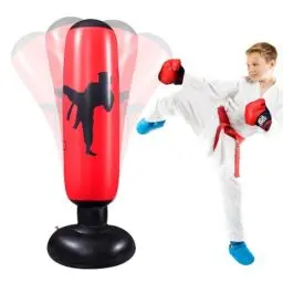 Produktbild: 160cm Aufblasbarer Boxsack, Boxsack Kinder ab 5 Jahre, Stehend Kinder Standboxsack für Kinder Erwachsene Üben von Karate, Taekwondo, Outdoor Kampfsport Praxis, Sofortige Bounce Back Boxsack