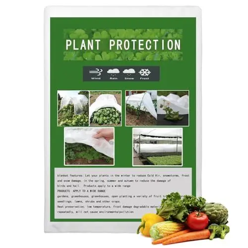 Produktbild: 1.6*10m 30gsm Winterschutzvlies für Pflanzen Frühbeetvlies Vlies Pflanzen Winter Gartenvlies Pflanzenschutz Gartenfolie Abdeckvlies Frostschutz Schutz Pflanzenschutzvlies Für Außen- und Zimmerpflanzen