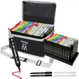 Produktbild: 168 Farben Marker Stifte - Filzstifte Set - Permanenter Marker - Twin Tip Marker mit Tragetasche Lagerbasis Textmarker für Anfänger, Hervorheben, Skizzieren, Zeichnen, Ausmalen, Manga