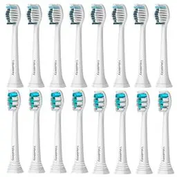 Produktbild: 16er Aufsteckbürste Kompatibel mit Philips Sonicare Elektrische Zahnbürste, 8er Whitening Clean und 8er Precision Clean Aufsteckbürste, Weiß.