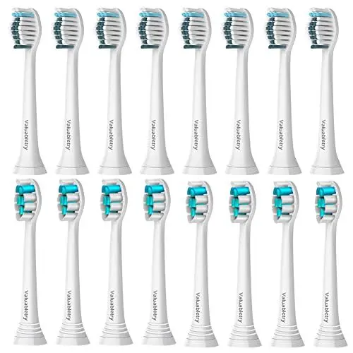 Produktbild: 16er Aufsteckbürste Kompatibel mit Philips Sonicare Elektrische Zahnbürste, 8er Whitening Clean und 8er Precision Clean Aufsteckbürste, Weiß.