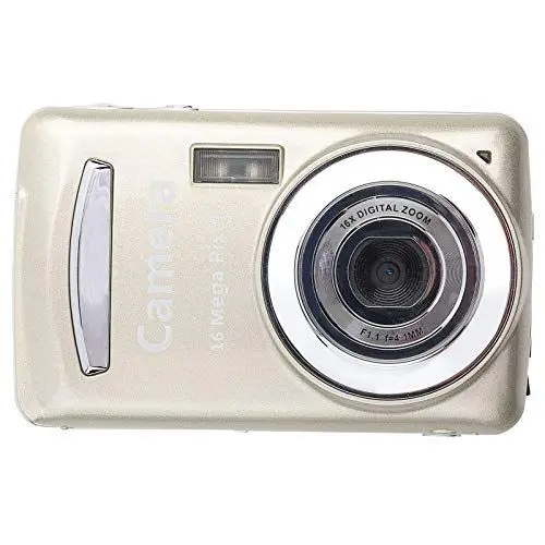Produktbild: 16-MP-Digitalkamera mit 16-fachem Digitalzoom, 720P 30FPS HD-Videoaufzeichnung und 2,4-Zoll-LCD-Display, Integriertem Fülllicht (Gold)