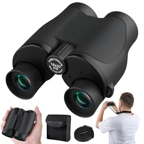 Produktbild: 16x32 Fernglas for Erwachsene Kinder - Aurosports High Powered Klein Fernglas für Vogelbeobachtung - HD Leichtgewicht Ferngläser für Jagd Kreuzfahrt Reise Konzert Wandern