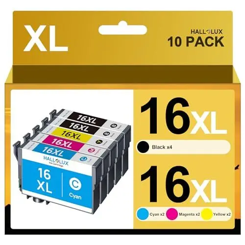 Produktbild: 16XL 16 Multipack Druckerpatronen Kompatibel für Epson 16XL Multipack für Epson WF 2630 Patronen für WF-2760 WF-2750 WF-2660 WF-2650 WF-2540 WF-2530 WF-2510 WF-2010 (10er-Pack)