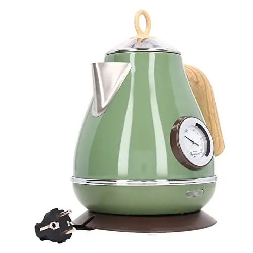Produktbild: 1,7 L Wasserkocher, Retro-Wasserkocher mit Thermometer Wasserstandsanzeige LED-Schalter(Grün)