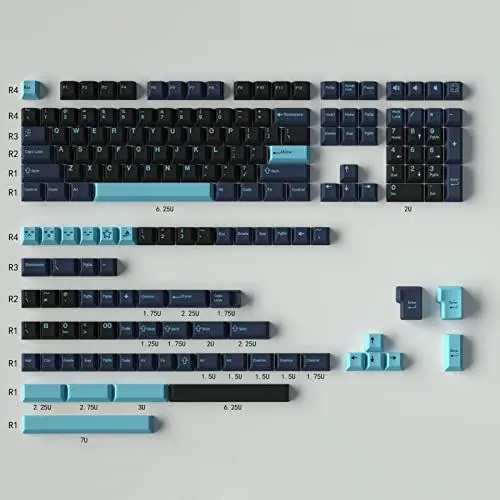 Produktbild: 172 Tasten Cherry Profil Doubleshot Tastenkappen Hammerhead Dark Keycaps Set Passend für 61/64/87/104/108 Cherry Mx Switches Mechanische Tastatur.