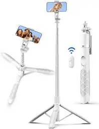 Produktbild: 179CM Handy Stativ, Aluminium Handystativ mit Fernbedienung, Erweiterbarer All-in-1 Selfie Stick Stativ, Stativ für iPhone, Smartphone & Kamera Stative, Handyhalter für iPhone/Android/Kamera