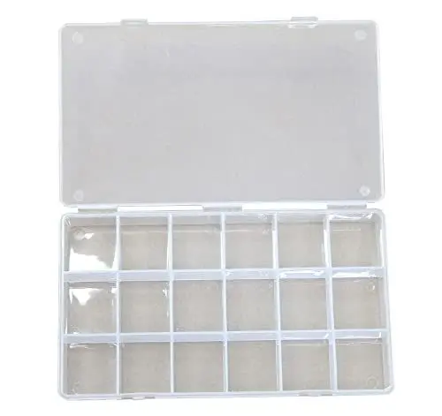 Produktbild: 18 Fächer Aufbewahrungsbox Plastik Aufbewahrungsbox Sortierbox für Schmuck Veranstalter Perlen Setzkasten Sortimentskasten Perlenbox Kleinteile Bastelkiste (Transparent)