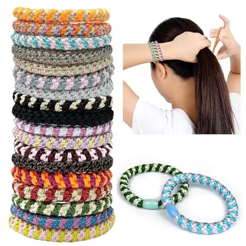 Produktbild: 18 Stück Haargummis Mädchen Haargummi Damen Kleine Haargummis für Frauen und Mädchen Pferdeschwanz Halter für dickes Haar Elastische Krawatten Keine Beschädigung