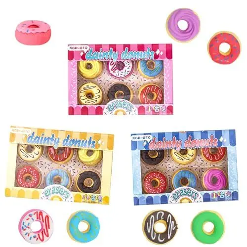 Produktbild: 18 Stück Radiergummi Kinder Kreatives Radiergummi Donut Lustig Neuheit Radiergummis Krapfen für Studenten Schule Bürobedarf Schreibwaren Mehrfarbig