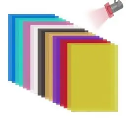 Produktbild: 18 Stück Scheinwerfer Folie, CHSEROK 9 Farben Transparente Farbkorrekturfilm, Kann Nach Belieben Geschnitten Werden, 0,3 mm Ultradünn Farbfolien Gel Filter, für Foto grafie, Studio, LED Licht, Kamera