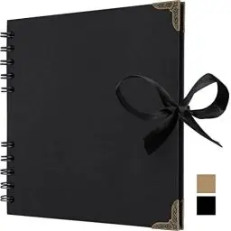 Produktbild: 18 x 18 cm Sammelalbum mit 36 Schwarz Seiten Scrapbook-Album aus dickem Kraftpapier, lösungsmittelfreies Fotoalbum, Spiralalbum, gestalten Sie Ihr eigenes Fotobuch für Kunst- und Bastelprojekte