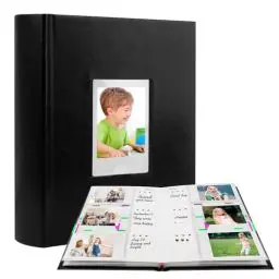 Produktbild: 180 Taschen 2x3 Fotoalbum mit Schreibfläche für Instax Mini 12 11 40 9 7+ Evo Liplay Kamera,Fotoalbus m für Fujifilm Instax Mini Kamera, Polaroid Fotobook mit Memo Bereichen (schwarz)