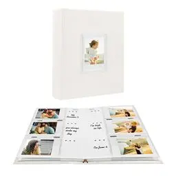 Produktbild: 180 Taschen Fotoalbum für Fujifilm Instax Mini 12 11 9 8 7s 99 40 Evo Kamera, Für Polaroid Kamera, Frontfenster, Fotobuch mit Schreibfläche für Polaroid 3 Zoll Instant Film, K-pop Fotokarten (Weiß)