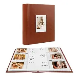 Produktbild: 180 Taschen Fotoalbum für Fujifilm Instax Mini 12 11 40 9 99 8 Evo Kamera, Für Polaroid Kamera, Frontfenster, Fotobuch mit Schreibfläche für Polaroid 3 Zoll Instant Film, K-pop Fotokarten (Braun)