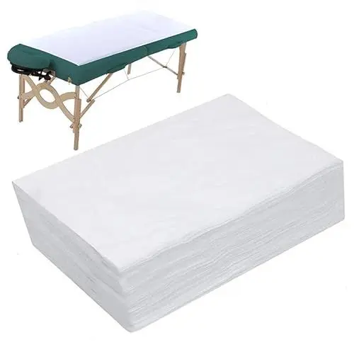 Produktbild: 180 * 80 cm Einweg Wasserdichtes Bettlaken, Ölbeständig Hygienische Massage Vliesstoff Massageliegen Bezug, für Massagetische Betten in Krankenhäusern oder Schönheitssalons, 10 Stück(white)
