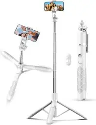Produktbild: 180CM Selfie Stick Stativ, Erweiterbarer All-in-1 Handy Stativ mit Kabelloser Fernbedienung, 360° Rotation Handyhalter Kompatibel mit Gopro, iPhone 15 14 13 12, Samsung, Xiaomi, Huawei