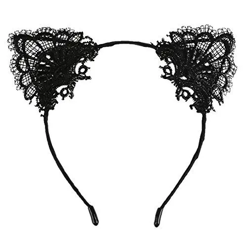 Produktbild: 18MM Katze Ohren Haarband Kopfbedeckung Zubehör Stirnbänder Stirnband Kopfband Haarbänder (Schwarz)
