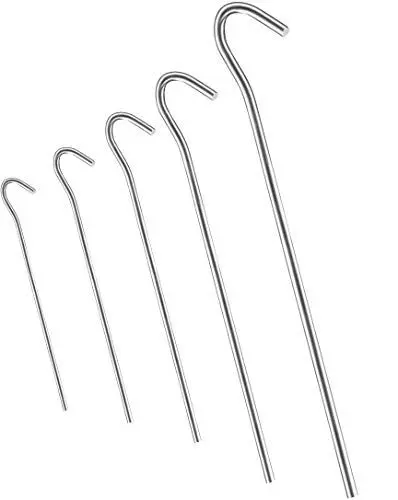 Produktbild: 18x Anti-ROST Zeltheringe Ø 4 mm, Länge 230 mm - Rundes Profil | Heringe | Erdnägel | Bodenanker aus verzinktem Stahl zur Befestigung & Fixierung von Zelten beim Camping (18)