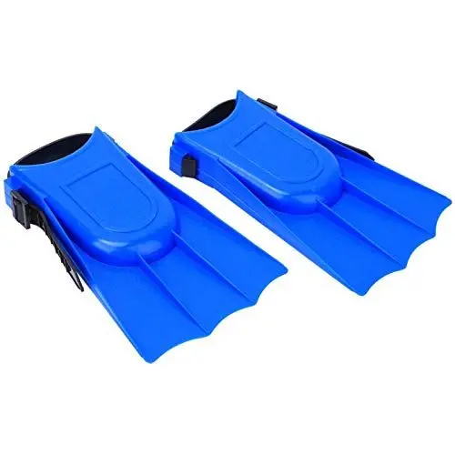Produktbild: Kurzflossen Erwachsene, Schwimmflossen Kurz, A Paar 19x11,5cm Blau PVC Schnorchel-Kurzflossen Tauchflossen Doppelkanal-Abflussloch für Meer, Erwachsene, Schnorcheln, Angelgerät