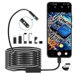Produktbild: 1920P HD Dual Lens Snake Inspection Endoskop, Pancellent Typ C Endoskop, Scope Kamera mit 8 LED Leuchten für Android und iOS Smartphone, iPhone, iPad, Samsung(5M)