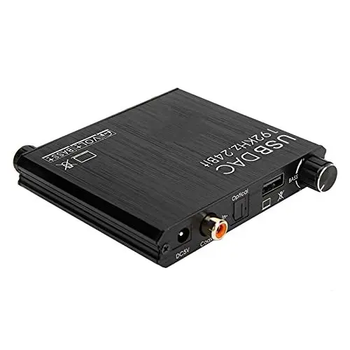 Produktbild: 192-kHz-DAC-Wandler, Digital-Analog-Audiokonverter Cinch 3,5-mm-Koaxial-Optik-Audiokonverter Leistungsstarker Stereo-Bass-3,5-mm-DAC-Wandler