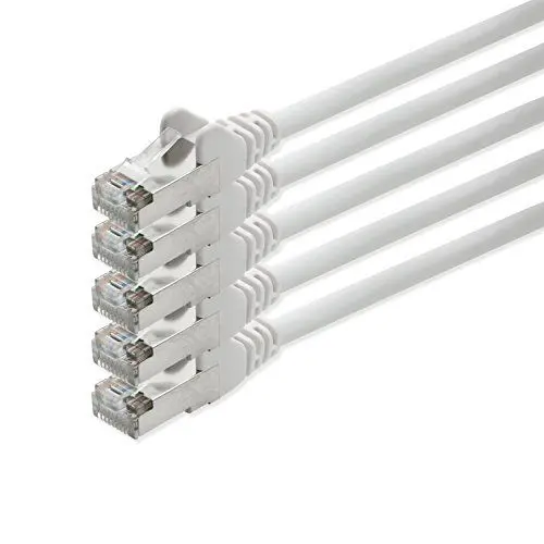 Produktbild: 1aTTack CAT5 UTP Netzwerk-Patch-Kabel mit 2x RJ45 Stecker Set weiss 5 - Stück - 10m