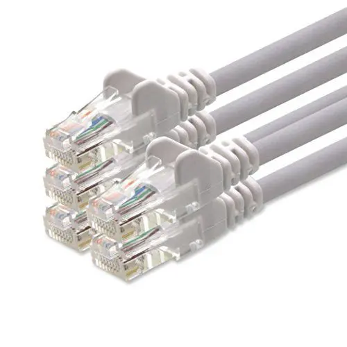 Produktbild: 1aTTack CAT5 UTP Netzwerk-Patch-Kabel mit 2x RJ45 Stecker Set weiss 5 - Stück - 1m